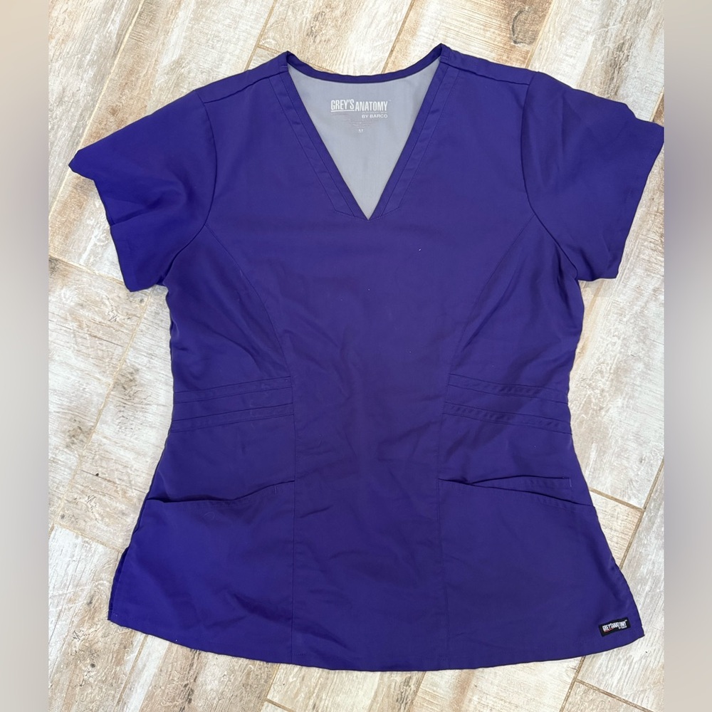 Grey's Anatomy Women's V-Neck Purple Scrub Top